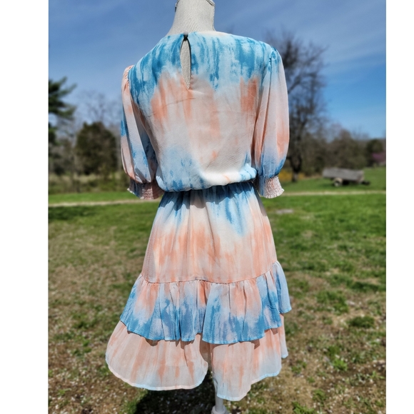 A. Calin by Flying Tomato Tie Dye Tier Mini Dress - Picture 2 of 4